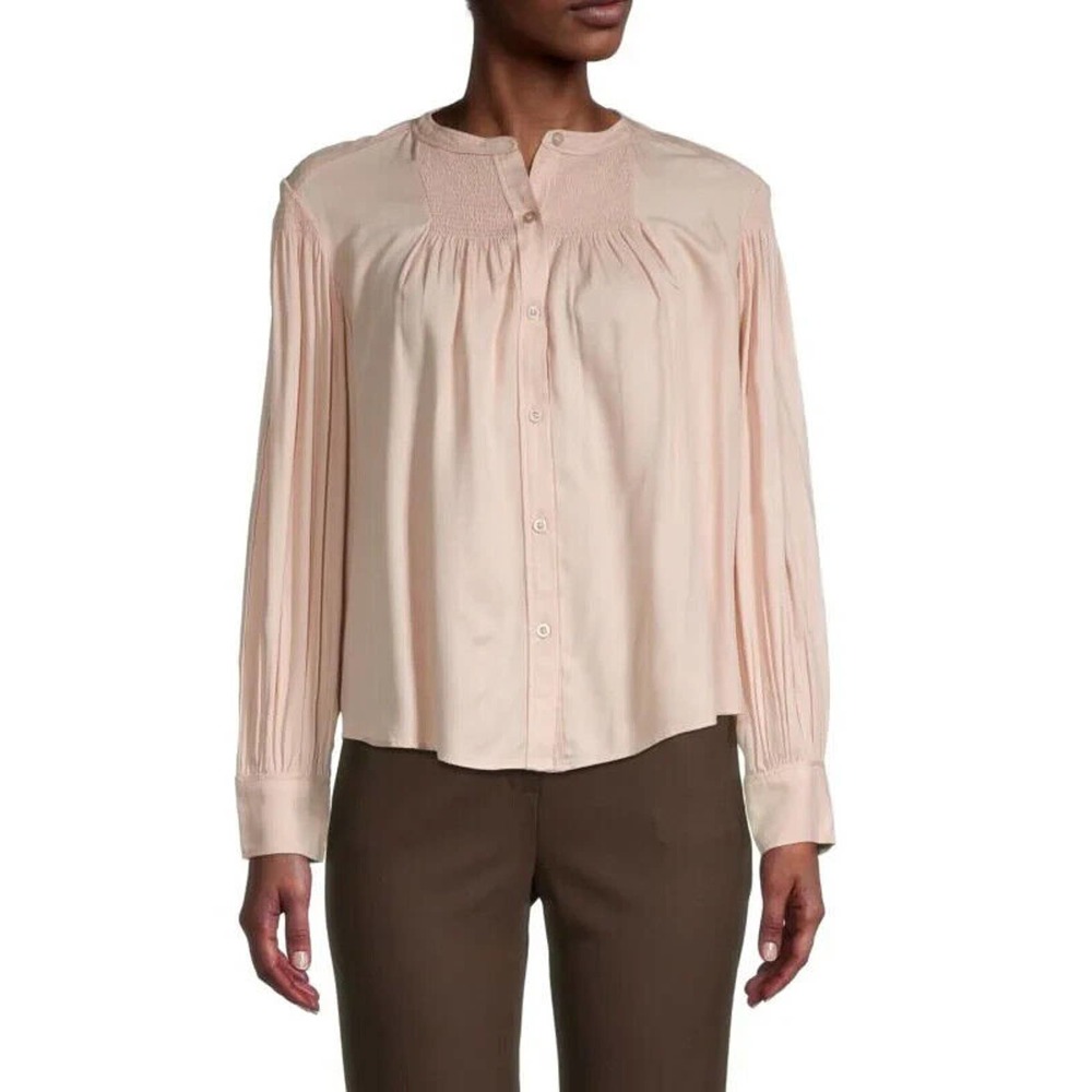 NEW Rebecca Taylor Women's Shirred Shirt - Ballet - Size M